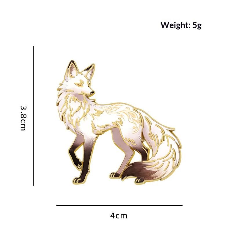 Cartoon-Fuchs-Anstecker Emaille Niedlicher Fuchs Tier Metall-Anstecker Für Kleidung Rucksack Revers-Abzeichen Brosche Geschenke für Freunde
