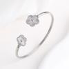 Metal Laser Five Leaf Flower Bracelet Necklace Earrings Zircon Set Classic For Woman Stainless Steel Zircon Daily Wear Clover