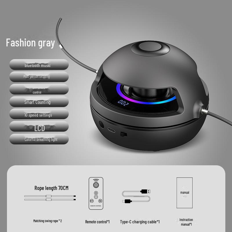 Bluetooth Music Smart Jump Rope: Cordless, Automatic Counting, for Adults & Kids.