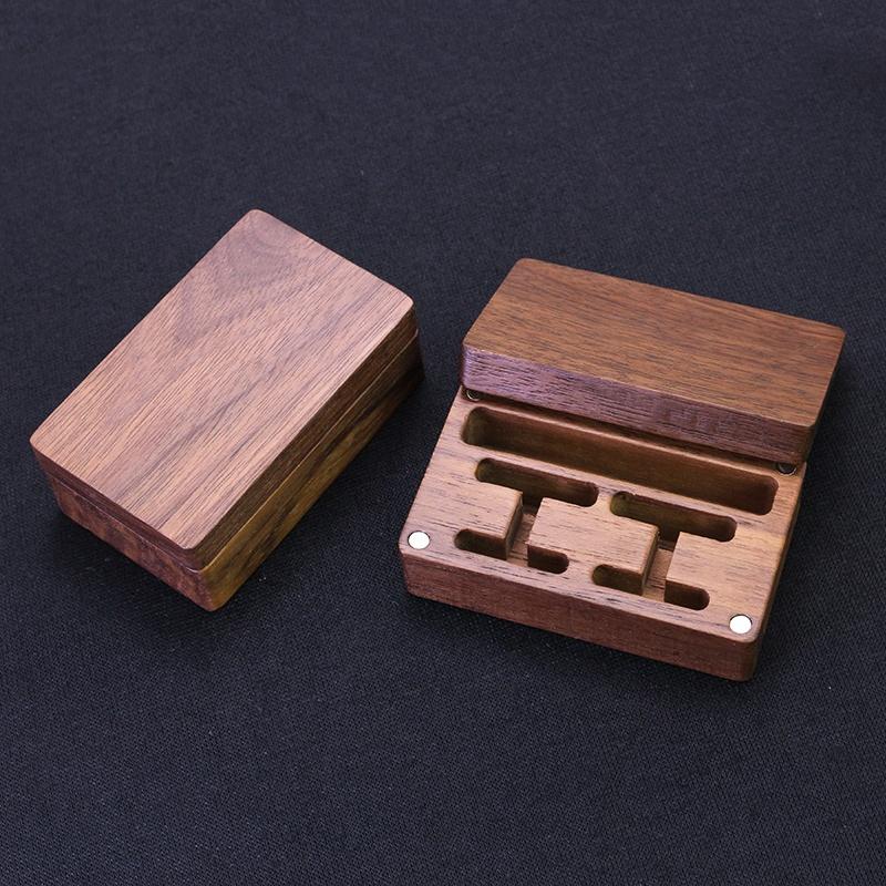 Classic Wooden Jewelry Box Custom Logo Engraving Men Cufflink Single Tie Clip Wedding Engagement Ring Packaging Case