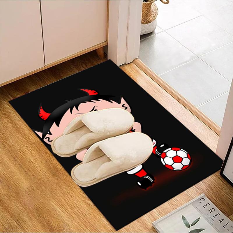 Soccer Player Printed Office Carpet Chair Cushion Entryway Rug, Rugs for Living Room, Bedroom Christmas gifts