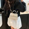 Straw Fashion Korean Version Lock 2025 Weaving Trend Summer New Simple Ins Messenger Chain Women's Small Square Bag