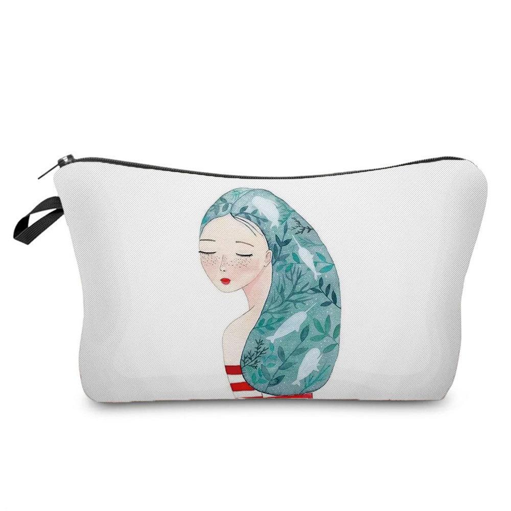 Women Whale Print Cosmetic Bag Toiletries Organize Travel Storage Case 6688