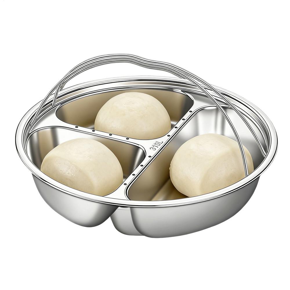

Divided Snack Tray Stainless Steel Food Steaming Serving Platter Sectional Fruit Tray For Home Apartment Parties Family Nights
