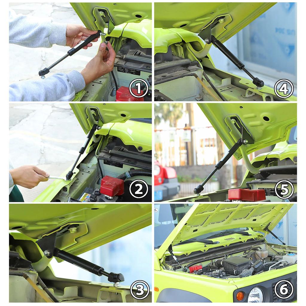 2pcs Hydraulic Hood Lift Support Struts Gas Spring Shock Absorbers for Jimny JB64 JB74 2019+ Safe Convenient Maintenance