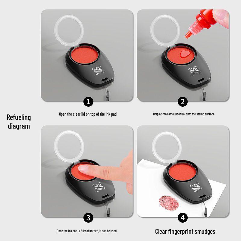 High-Definition Quick-Dry Portable Fingerprint Ink Pad (Red, Blue, Black) for Anti-Counterfeit Contracts and Bank Use.