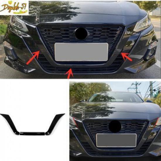 For Nissan Altima - ABS Piano Black Frame Front Grille Grill Cover Decor