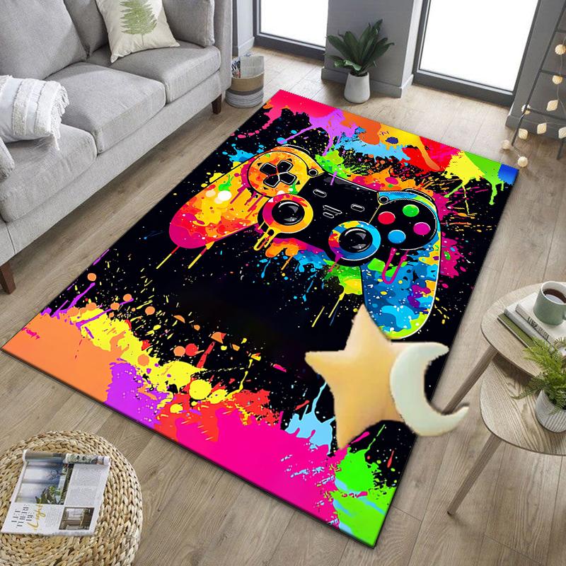 Colorful Gaming Controller Office Rug Chair Mat, Game Carpet, Suitable for Front Door, Bedroom, Living Room, Desk, Holiday Gift