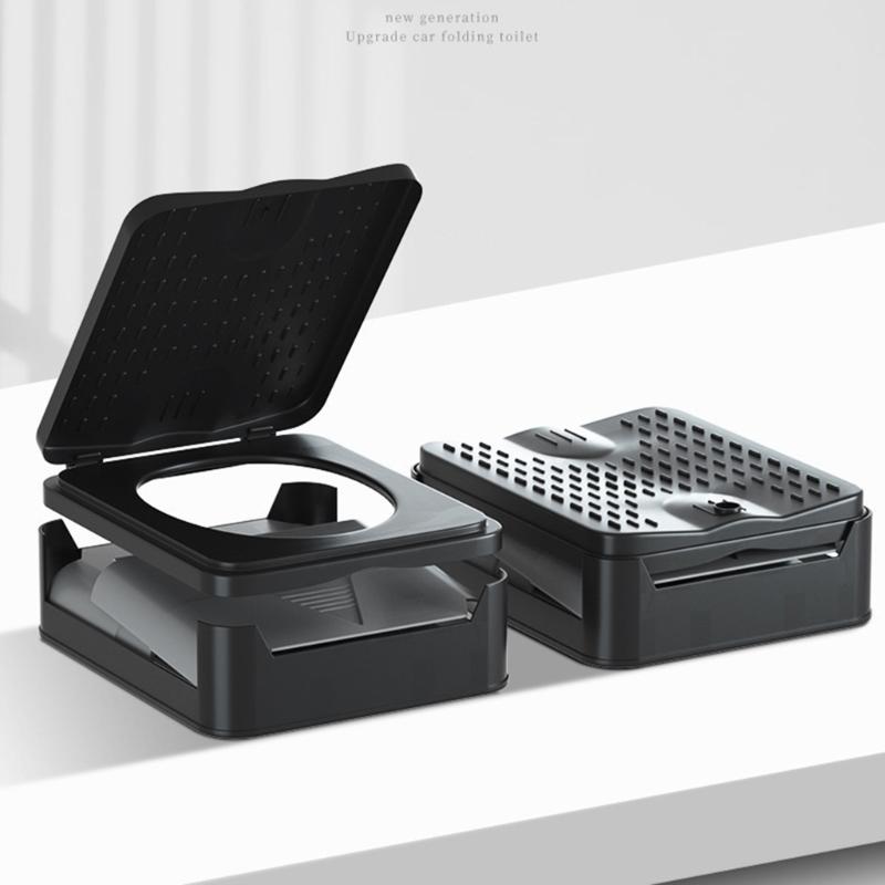 Toilette Pliante avec Couvercle Voiture Bateau Potty Portable pour Camping Randonnée Plage Embouteillage Voyage d'Urgence Voyage en Autonomie