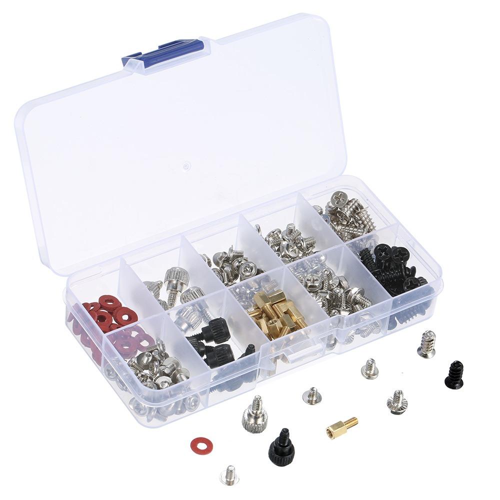 228PCS with Storage Box Computer Screw Kit Sturdy Durable Desktop Computer Maintenance Laptop Screw Standoffs Motherboard Repair