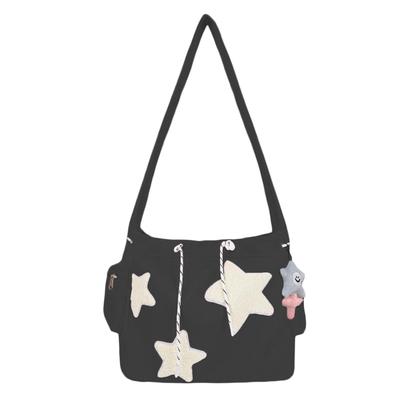 Maeau Women's Corduroy Crossbody Messenger Bag with Star Pattern and Y2K Charm, Cute, Lightweight, and Elegant Design, Perfect for Outdoor