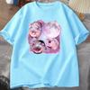 Three Moo Deng Moon Tshirt Unisex WOMEN Fuuny Cartoon Cute Moodeng Tshirt Cotton Short Sleeve O Neck Unisexs WOMEN Clothing Tops
