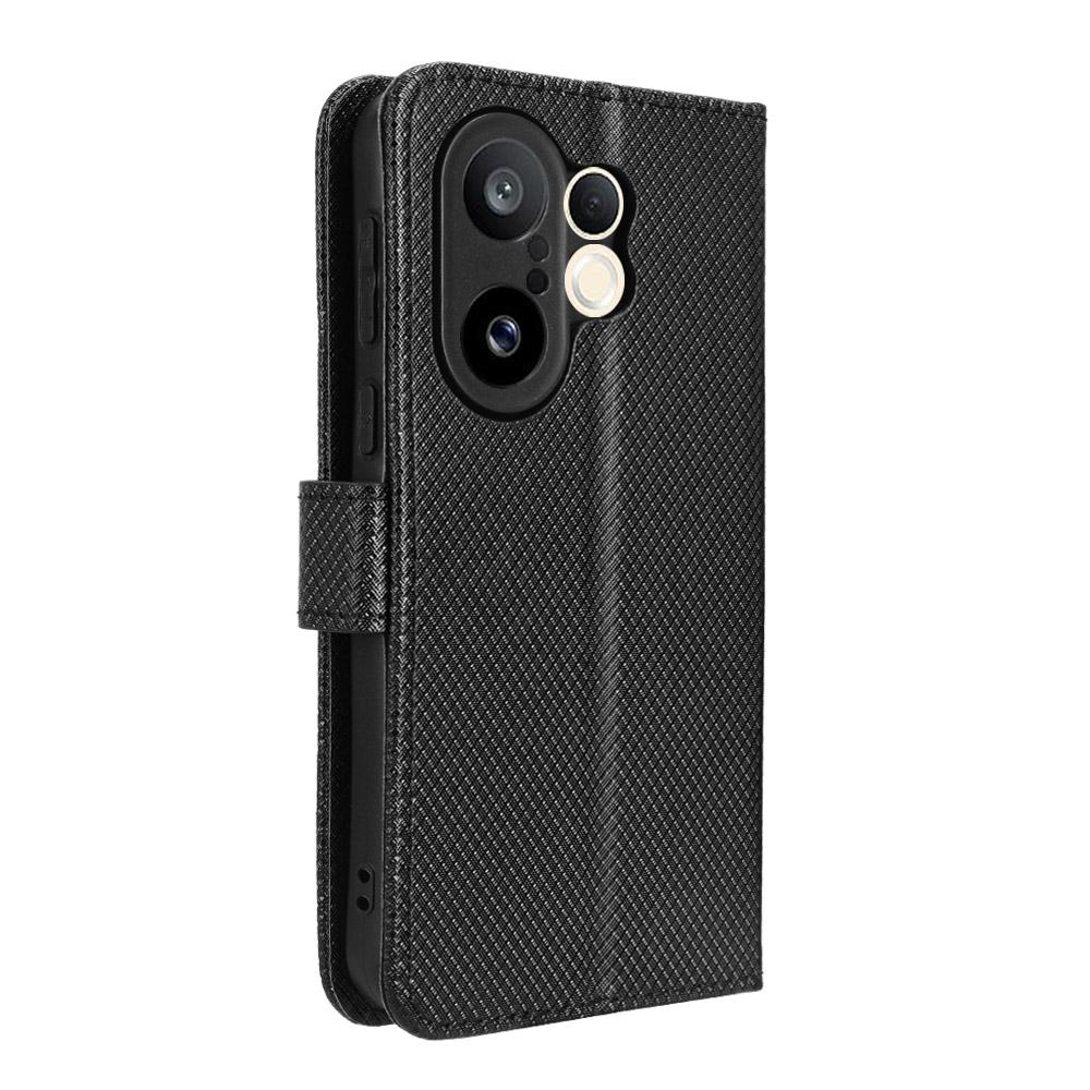For Vivo X200 FE 5G/S30 Pro Mini 5G Leather Wallet Case with Strap Diamond Texture Phone Cover