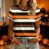 Women's Casual Short Sleeve T-Shirt with Halloween Print