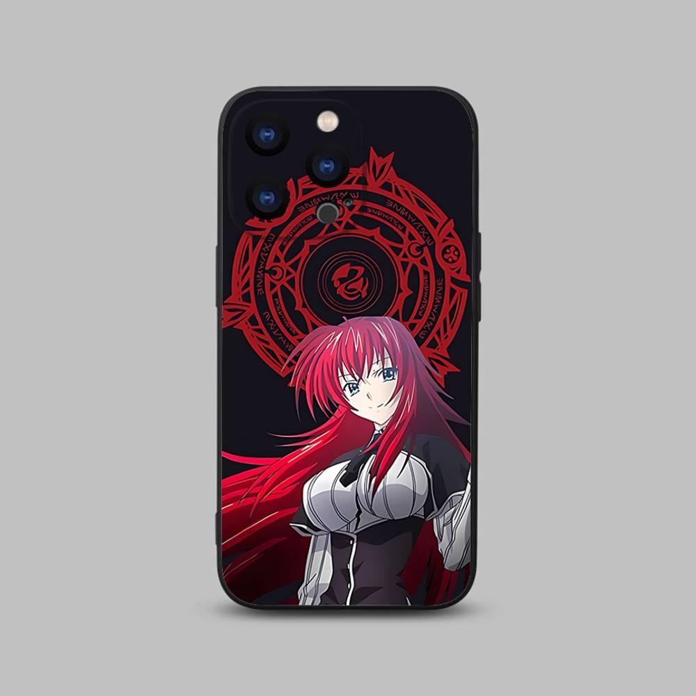 Rias-Gremory High School Phone Case For iPhone 17,16,15,14,13,12,11,Pro,Max,Plus,X,XS,SE4,E,Mini,Soft Black Case