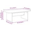 Coffee Table Grey Sonoma 93 x 53 x 33 cm Particleboard