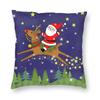 Cartoon Christmas Christmas Laor Decorative Pattern Cushion Cover Home Decoration Cushion Cover Sofa Pillowcase Merry Christmas