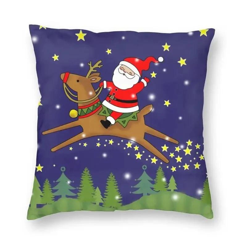 Cartoon Christmas Christmas Laor Decorative Pattern Cushion Cover Home Decoration Cushion Cover Sofa Pillowcase Merry Christmas