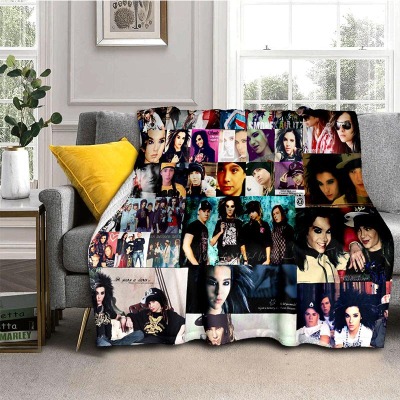2025 New Style Tokio Hotel Rock Band Bill Tom Kaulitz Blanket,Soft Throw Blanket for Home Bedroom Bed Sofa Cover Kids Gift