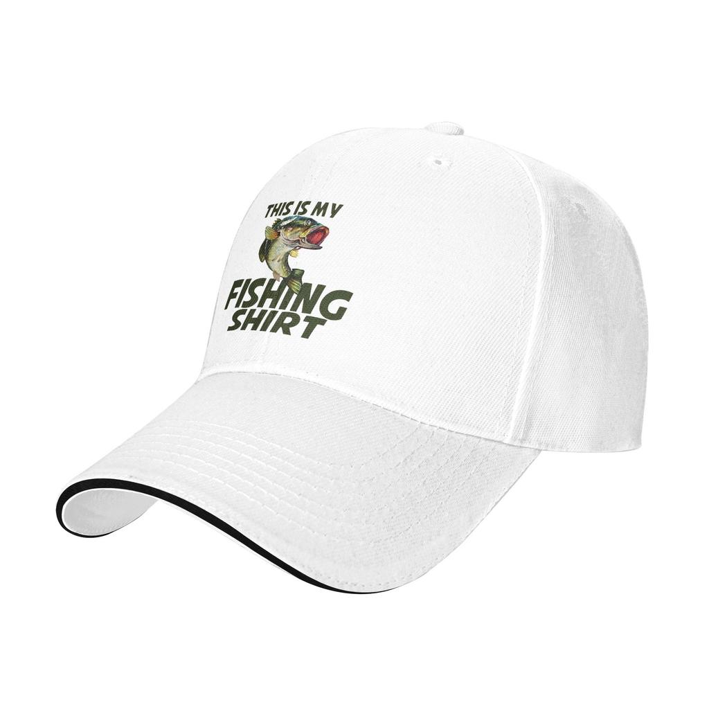Dies ist mein Angelshirt mit Barschfisch Unisex Baseballkappe Outdoor Baseballkappen Mode Snapback Hüte Feder verstellbare Mütze