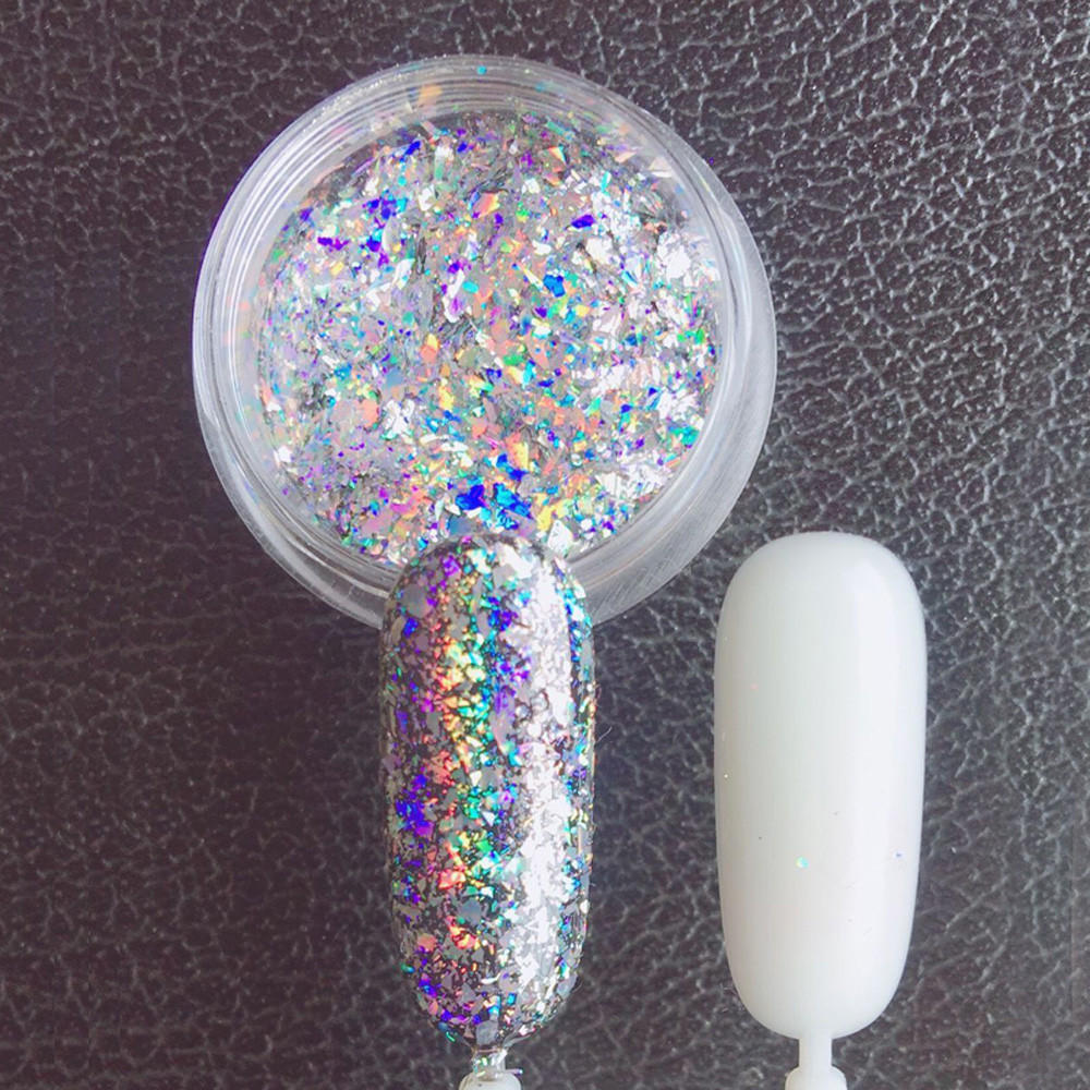 

Mirror Glitter Aluminum Mirror Effect Powders Sequins Nail DIY срібний