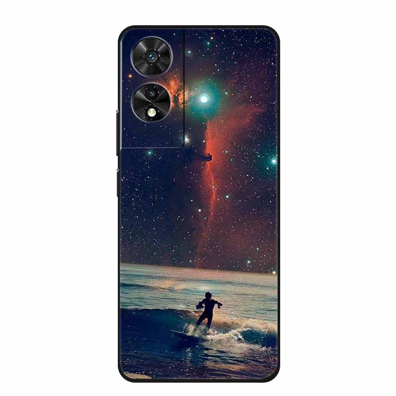 For TCL 505 Case Cartoon Pattern Black Silicone Luxury Phone Cases for TCL 505 Shockproof Soft Covers for TCL 505 TPU Funda Capa