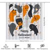 Halloween Ghost Bath Mat Decor, Horror Cartoon Printed Shower Curtain, Home Waterproof Bathroom Liner For Halloween Party Decora