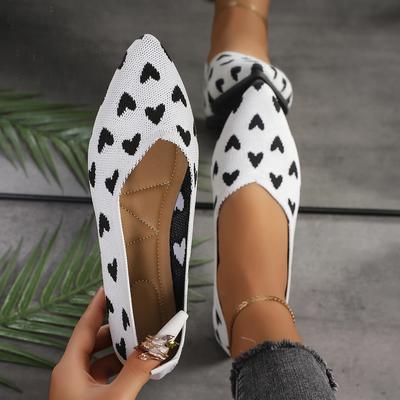 Gewebte Einzelne Schuhe Damen Frühling/Sommer Neu Gestrickt Mittelhoch Spitz Gestrickte Schuhe Flache Schuhe mit flachem Ausschnitt Zapatos Mujer
