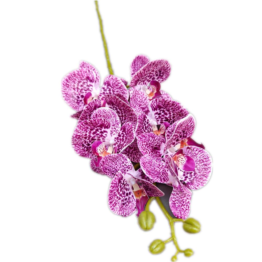 6pcs Real Touch Butterfly Orchid Flower Branch 8 Heads Artificial Latex Large Moth Phalaenopsis