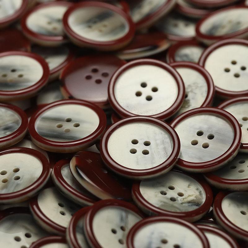 10pcs Round-brimmed Four-eye Buttons Knitted Cardigan Decorative Buttons Double-sided Ni Jacket Buttons Women's Coat Suit Buttons
