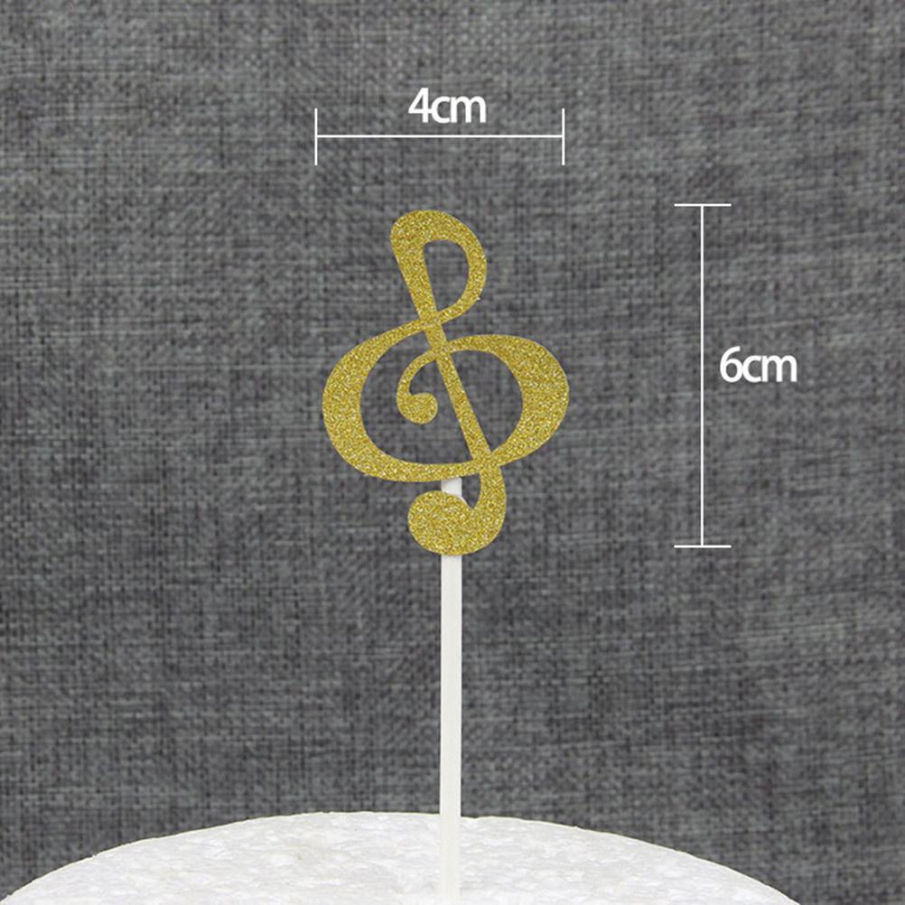 6 Stück Gold Musiknote Cupcake Topper Glitzer Kuchen Dekoration Geburtstagsparty Hochzeit Dessert Zubehör Musiknote Kuchen Topper