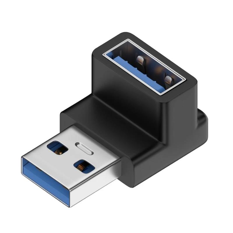 1/2/3pcs USB 3.0 Male Female 90 Degree Expansion Adapter USB Up Bend Adapter 10Gbps For Laptop Connector Conversion