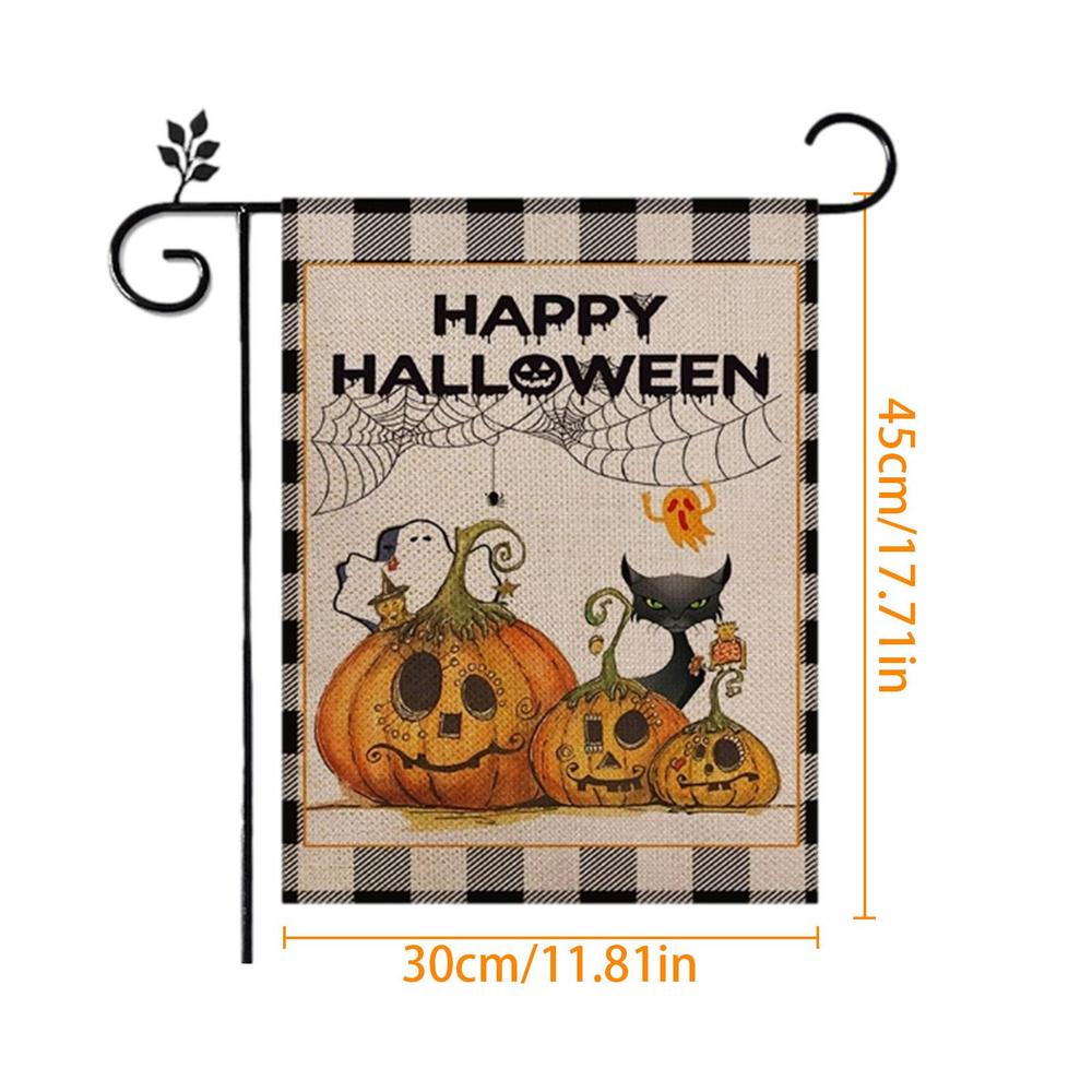 

Флаги для Хэллоуина для наружного использования, баннер для двора на Хэллоуин, портативный вертикальный многоразовый садовый флаг, изысканный праздничный двор на открытом воздухе