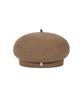 Bajal Va Curved Oval Metallic Wool Beret Camel