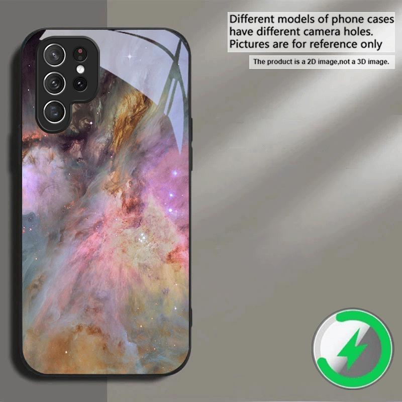 Space Nebula Wallpaper Suitable For Samsung Galaxy S25 Ultra S20 FE S21 S22+ S23 Plus S24 S26 Edge magnetism Glass Phone Casee