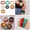 18K Gold-Plated Dopamine Resin Bracelet: European & American Light Luxury Fashion, Versatile Wide Band Elastic Design.