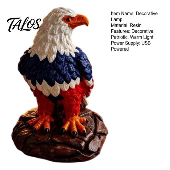 Desk Lamp With Flag Design USB Powered Red White Blue Eagle Lamp, 250th Anniversary Desktop LED Resin Light, Decorative Independence Day for