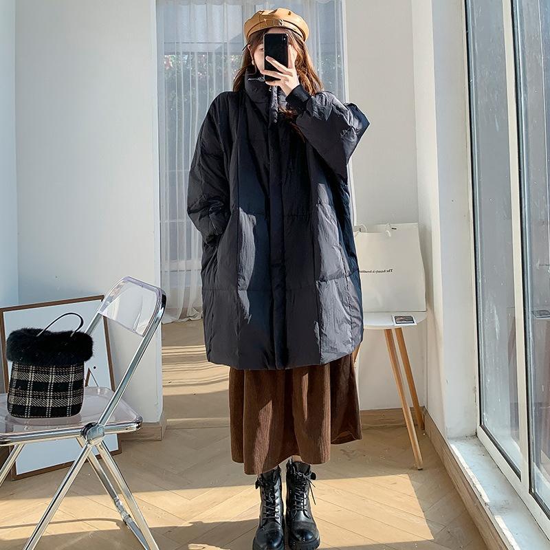 New Down Jacket for Women in Winter, Korean Version, Mid-length Cotton Jacket, Loose, Foreign Style, Knee-high Cotton Jacket