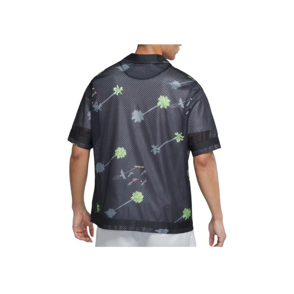 Nike Cartoon Pattern Quick-Dry Breathable Loose Basketball Short Sleeve Shirt Men Tops Black DM8783-010