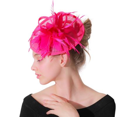 Purely Handmade New Spring And Summer Hemp Yarn Top Hat Fashion Ol Party Hair Accessories Hair Top Hat Clip