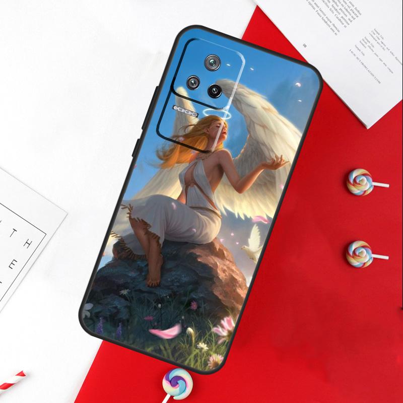 Fantasy Angel Girl Wings Cover For Xiaomi 15 Ultra 13 14 11T 12T 13T 14T Pro POCO X7 Pro X3 X5 X6 M6 F5 F6 Pro Case