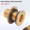 1Pcs 1/2" 3/4" 1" Brass Water Tank Connector Plumbing Fitting Adapter  for Water Tank Fish Tank