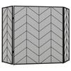 Spark Guard for Fireplaces, Elegant Spark Catcher, Foldable, Coated, Black, 135 x 85 cm