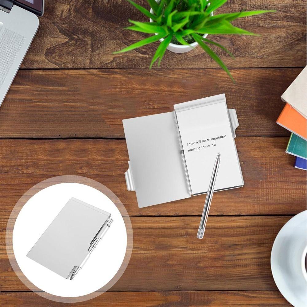 Portable Metal Pocket Notebook with Memo Pads Mini Pocket Notebook Business Supplies