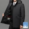 Kapuzen-Daunenjacke für Mittelalte und Ältere Herren Winter Neue Trend Lässig Verdickt Warm Daunenjacke Trenchcoat