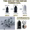 Tire Plug Kit 64 Pcs Tire Repair Rubber Nails Kit With 2 Sizes,Tire Caps With Pressure Gauge,Flat Tire Repair Kit For Car,Motorcycle,Truck,ATV,Tire