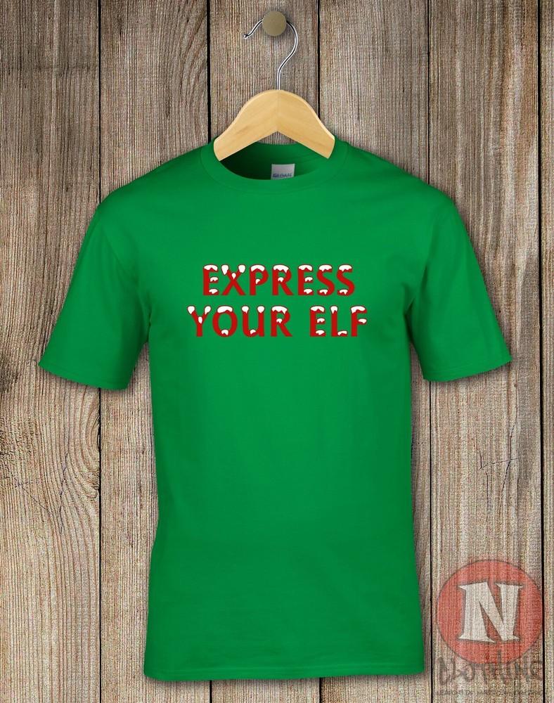 Naughtees Clothing Express Your Elf Christmas T-Shirt Funny Office Party Xmas