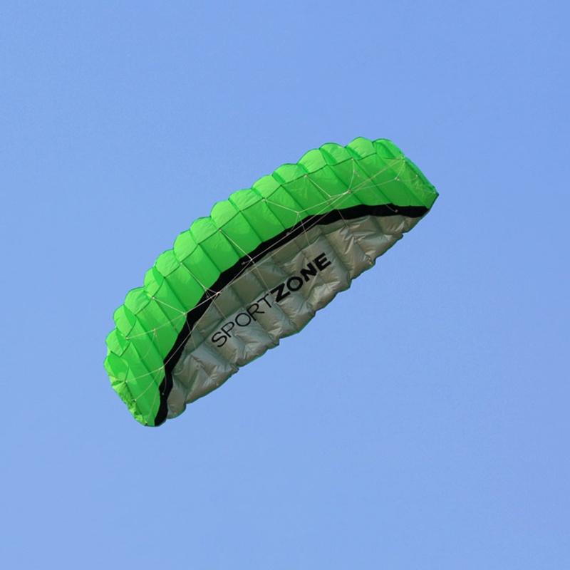 Vibrant Green 2.5m Dual Line Parafoil Parachute Stunt Kite For Outdoor Fun