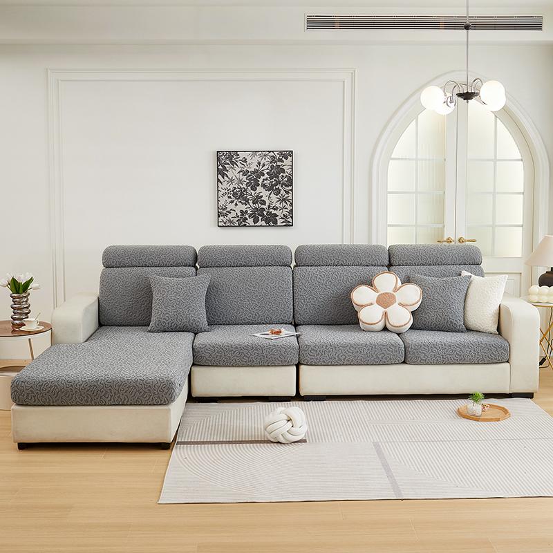 Jacquard Stretchy Thick Polar Fleece Sofa Cover Universal Couch Slipcovers for Living Room Pet Furniture Protector Washable