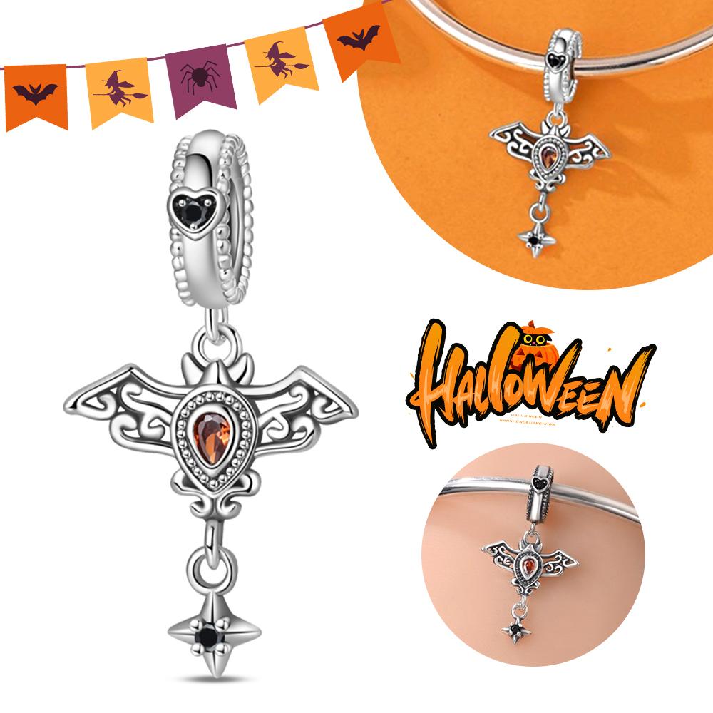 Halloween Party Copper Luminous Skeleton Coffin Pendant Beads Fit Charms Bracelet For Jewelry Making Women Gifts